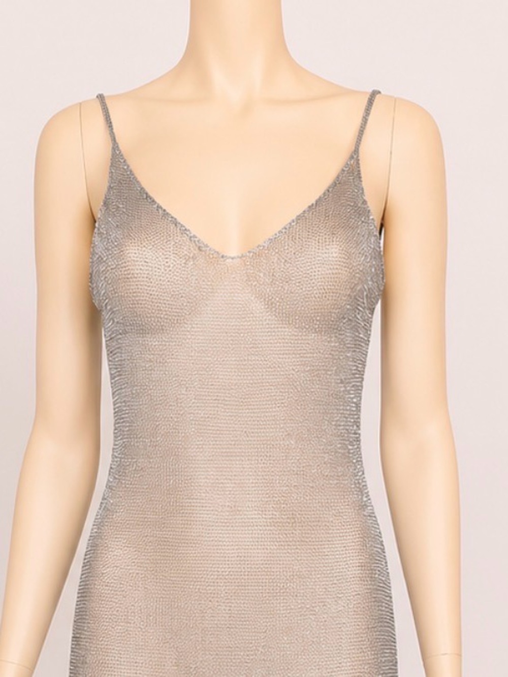 Sheer Metallic Silver Beach Swim Cover-up Dress - Picture 6 of 6